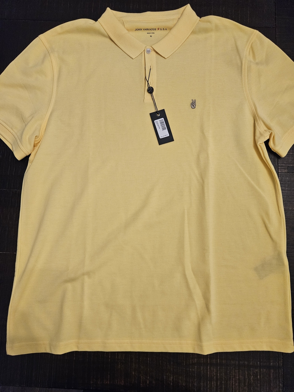 John Varvatos Yellow Polo Shirt - Men's Classic Short Sleeve